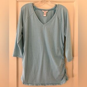 Sundance Lillian Striped 3/4 Sleeve Tee XL